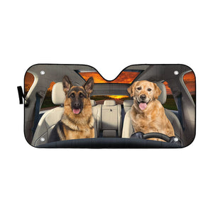 GeckoCustom Custom Dog Photo For Dog Lovers Car Sunshade NA29 889588