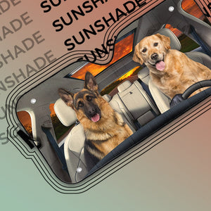 GeckoCustom Custom Dog Photo For Dog Lovers Car Sunshade NA29 889588