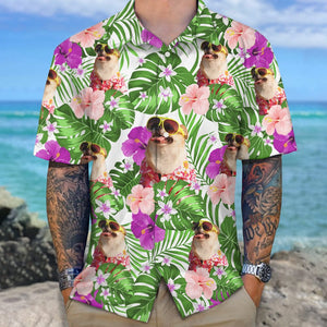 GeckoCustom Custom Dog Photo Funny Face Hawaii Shirt TA29 889543