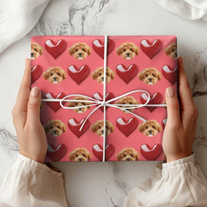 GeckoCustom Custom Dog Photo Heart Loving Wrapping Paper For Dog Lovers LM32 891993