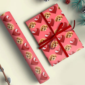 GeckoCustom Custom Dog Photo Heart Loving Wrapping Paper For Dog Lovers LM32 891993