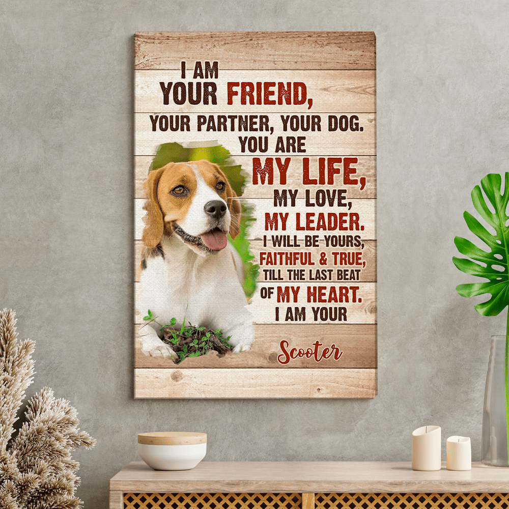 GeckoCustom Custom Dog Photo I am Your Dog Poster Canvas Picture Frame CH07 895198