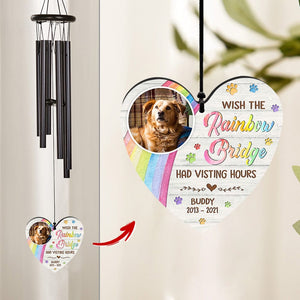 GeckoCustom Custom Dog Photo I Crossed The Rainbow Bridge Memorial Wind Chimes HO82 891312 Solid Black