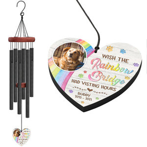 GeckoCustom Custom Dog Photo I Crossed The Rainbow Bridge Memorial Wind Chimes HO82 891312 Solid Black