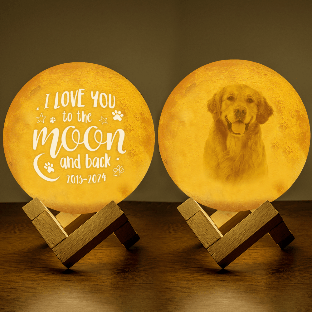 GeckoCustom Custom Dog Photo I Love You To The Moon And Back Memorial Moon Lamp TH10 892419