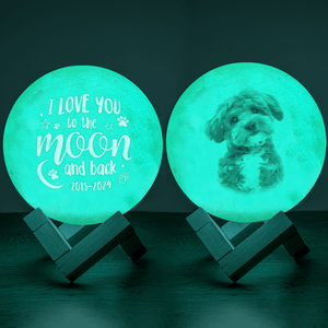 GeckoCustom Custom Dog Photo I Love You To The Moon And Back Memorial Moon Lamp TH10 892419