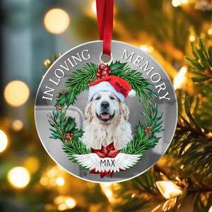 GeckoCustom Custom Dog Photo In Loving Memory Mirrored Acrylic Ornament TH10 892065