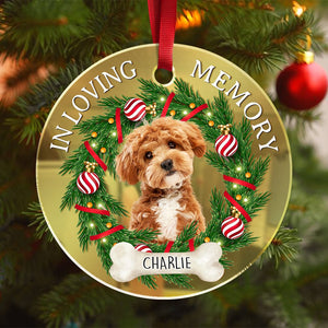 GeckoCustom Custom Dog Photo In Loving Memory Mirrored Acrylic Ornament TH10 892065