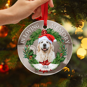 GeckoCustom Custom Dog Photo In Loving Memory Mirrored Acrylic Ornament TH10 892065