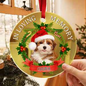 GeckoCustom Custom Dog Photo In Loving Memory Mirrored Acrylic Ornament TH10 892065