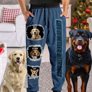 GeckoCustom Custom Dog Photo Life Is Better With Dogs Sweatpants N369 889948