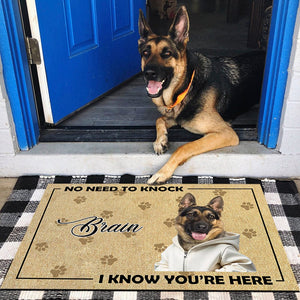 GeckoCustom Custom Dog Photo No Need To Knock My Dog Already Told Me Doormats LM32 893085