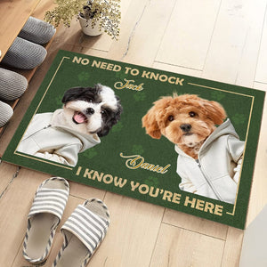 GeckoCustom Custom Dog Photo No Need To Knock My Dog Already Told Me Doormats LM32 893085