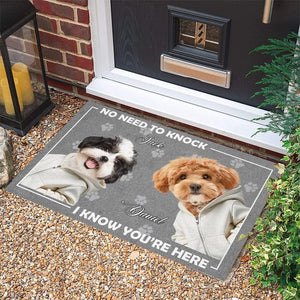 GeckoCustom Custom Dog Photo No Need To Knock My Dog Already Told Me Doormats LM32 893085