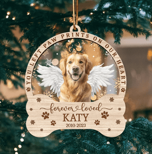 GeckoCustom Custom Dog Photo Ornament Personalized Forever Loved Angel Wings For Dog Lovers - Best Christmas Gift Idea HO82 891731