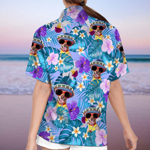 GeckoCustom Custom Dog Photo Tropical Style Woman Hawaii Shirt N304 889567