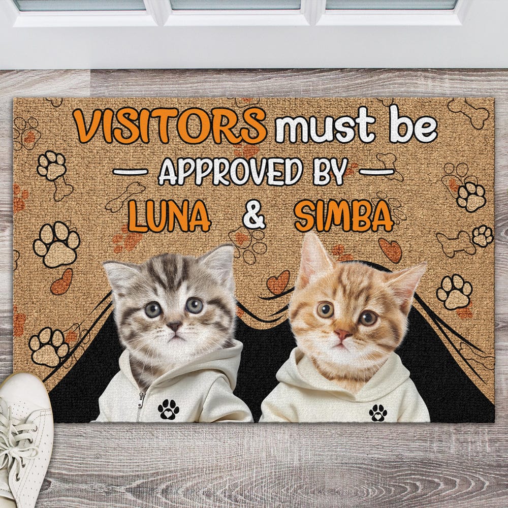 GeckoCustom Custom Dog Photo Visitors Must Be Approved By This Dog Doormats LM32 893087