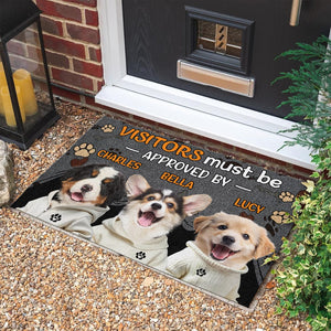 GeckoCustom Custom Dog Photo Visitors Must Be Approved By This Dog Doormats LM32 893087