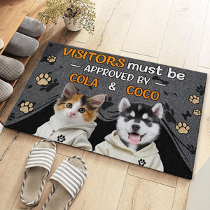 GeckoCustom Custom Dog Photo Visitors Must Be Approved By This Dog Doormats LM32 893087