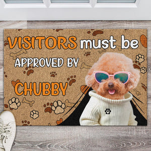 GeckoCustom Custom Dog Photo Visitors Must Be Approved By This Dog Doormats LM32 893087