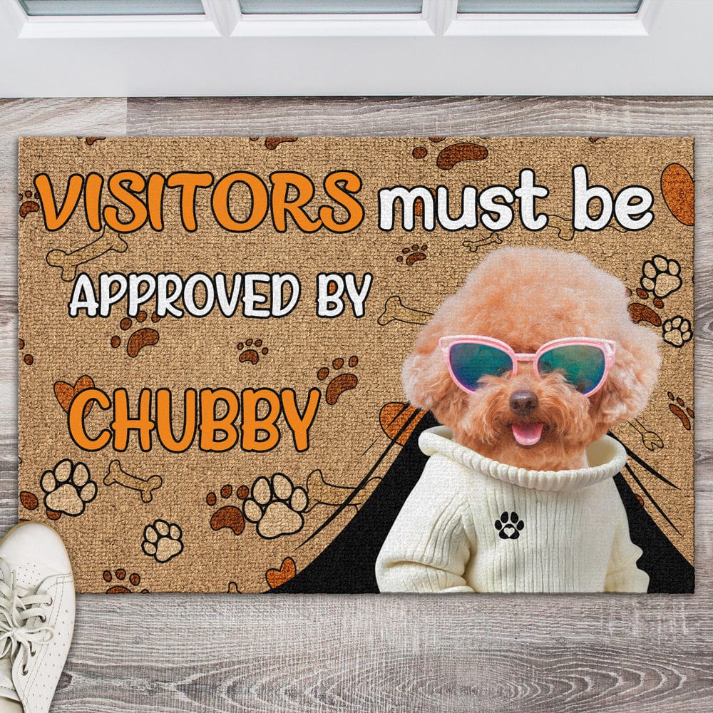 GeckoCustom Custom Dog Photo Visitors Must Be Approved By This Dog Doormats LM32 893087