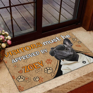 GeckoCustom Custom Dog Photo Visitors Must Be Approved By This Dog Doormats LM32 893087