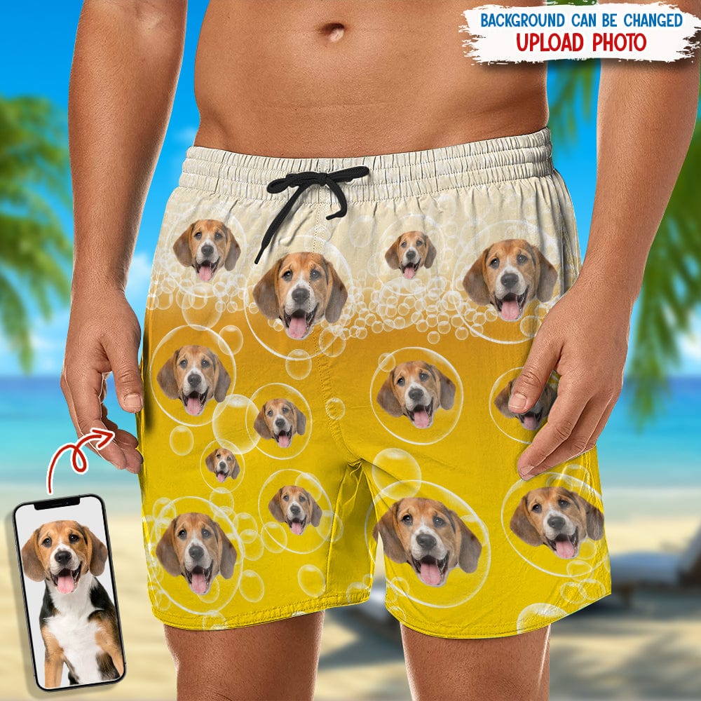 GeckoCustom Custom Dog Photo With Beer Bubble Beach Short N304 889297