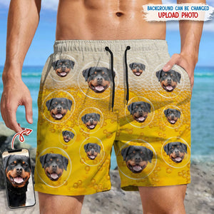 GeckoCustom Custom Dog Photo With Beer Bubble Beach Short N304 889297