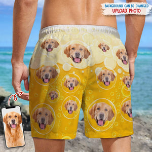 GeckoCustom Custom Dog Photo With Beer Bubble Beach Short N304 889297