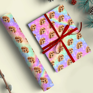 GeckoCustom Custom Dog Photo With Bone On Wrapping Paper TH10 892177