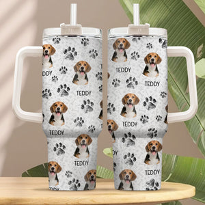 GeckoCustom Custom Dog Photo With Paw And Bone Icon Tumbler 40oz TA29 890338