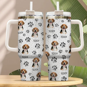 GeckoCustom Custom Dog Photo With Paw And Bone Icon Tumbler Iron Ring 40oz TA29 890324