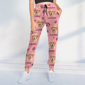 GeckoCustom Custom Dog Photo With Paw Pattern Sweatpants TA29 889806