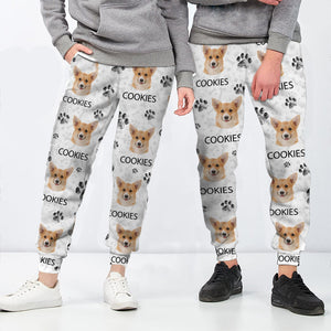 GeckoCustom Custom Dog Photo With Paw Pattern Sweatpants TA29 889806