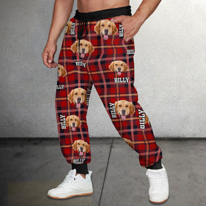 GeckoCustom Custom Dog Photo With Plaid Background For Men and Women Sweatpants TA29 889838