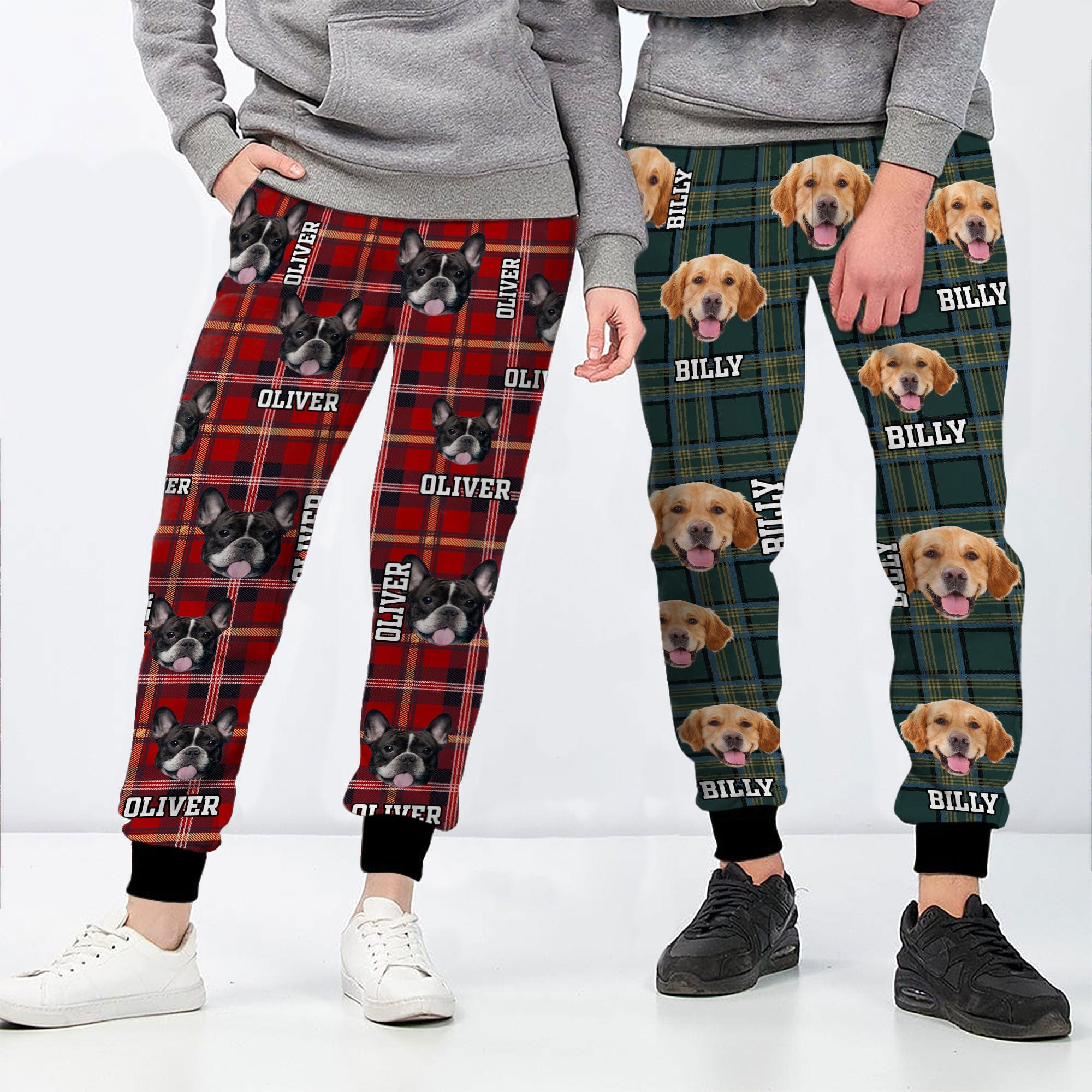 GeckoCustom Custom Dog Photo With Plaid Background For Men and Women Sweatpants TA29 889838