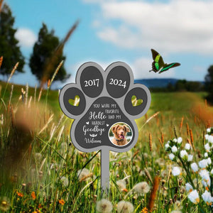 GeckoCustom Custom Dog Photo You Were My Favorite Hello Memorial Garden Stake TH10 891601