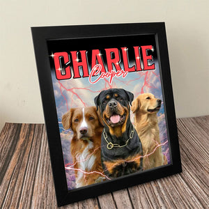 GeckoCustom Custom Dog Portrait Photo With Retro Style Picture Frame TA29 889626 8"x10"