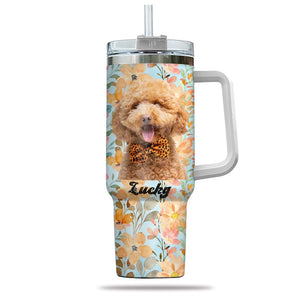 GeckoCustom Custom Dog Portrait Photo With Retro Style Tumbler Iron Ring 40oz TA29 890326