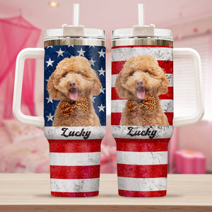 GeckoCustom Custom Dog Portrait Photo With Retro Style Tumbler Iron Ring 40oz TA29 890326