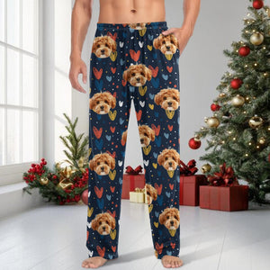 GeckoCustom Custom Face Couple, Family, Dog, Cat Pants Christmas, Valentine Gift TA29 HA75 888717