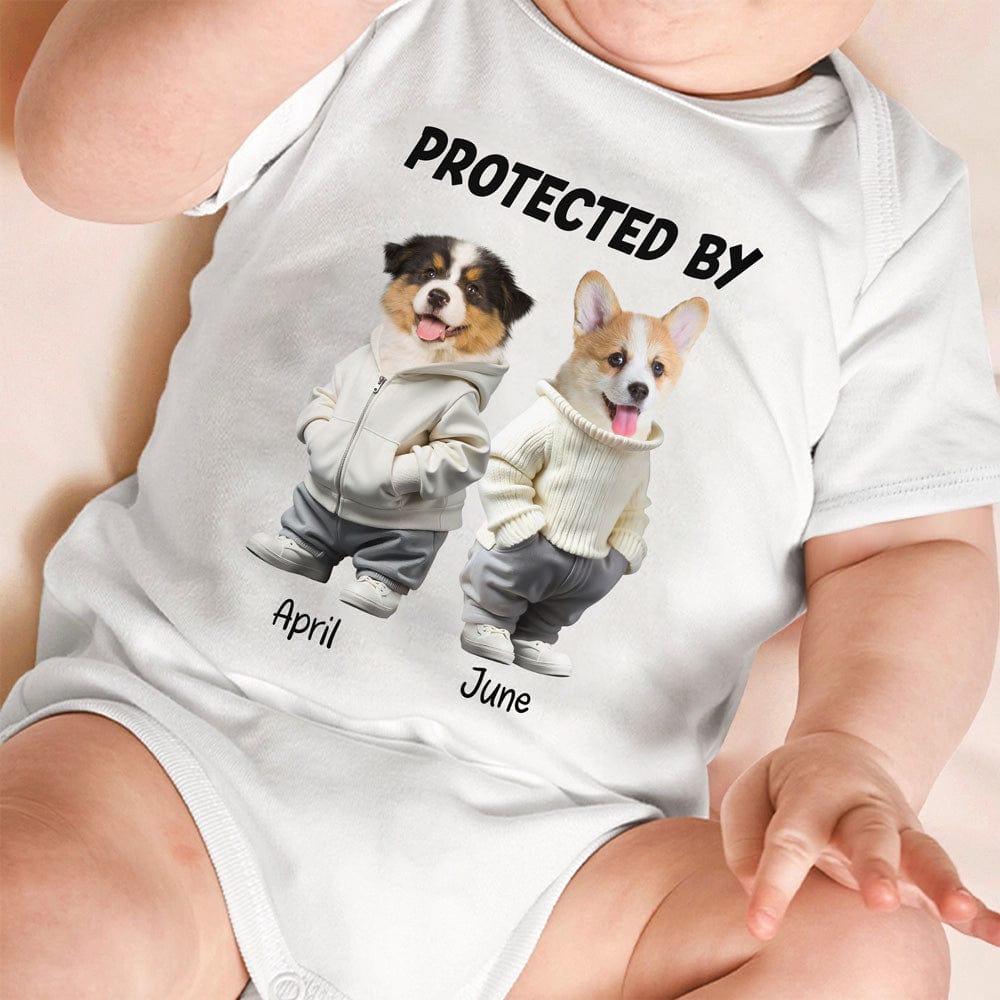 GeckoCustom Custom Face Cute Dog Unconditional Love In A Furry Baby Onesie Baby Shirt LM32 893073