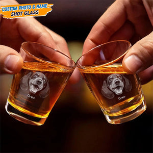 GeckoCustom Custom Face Dog Cat Engraved Shot Glass Gift For Dog Lovers Cat Lovers HA75 895108 1.5oz