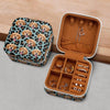 GeckoCustom Custom Face Dog Leopard Pattern Jewelry Travel Box HA75 891885 10.6*10.2*6cm / PU Leather & Pearl Velvet