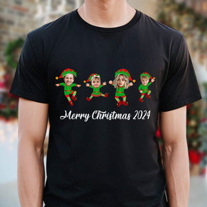 GeckoCustom Custom Face Family Photo Merry Christmas Shirt HA75 891875