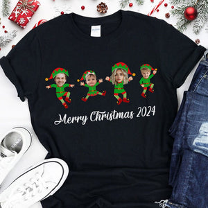 GeckoCustom Custom Face Family Photo Merry Christmas Shirt HA75 891875