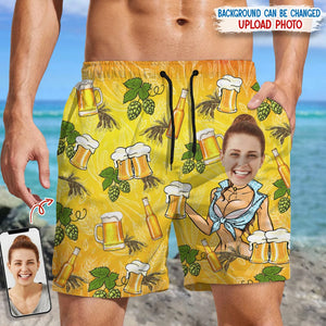 GeckoCustom Custom Face for Boyfriend/Husband Beer Beach Short N304 889523