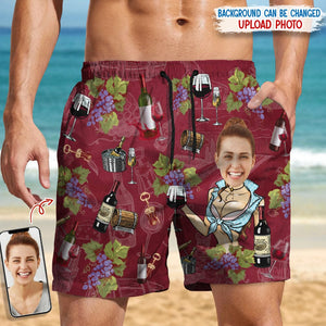 GeckoCustom Custom Face for Boyfriend/Husband Wine Beach Short N304 889525