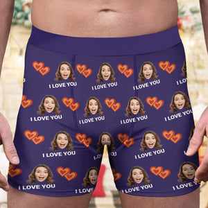 GeckoCustom Custom Face I Love You Multicolor Men's Boxer Briefs TA29 889982