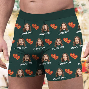 GeckoCustom Custom Face I Love You Multicolor Men's Boxer Briefs TA29 889982